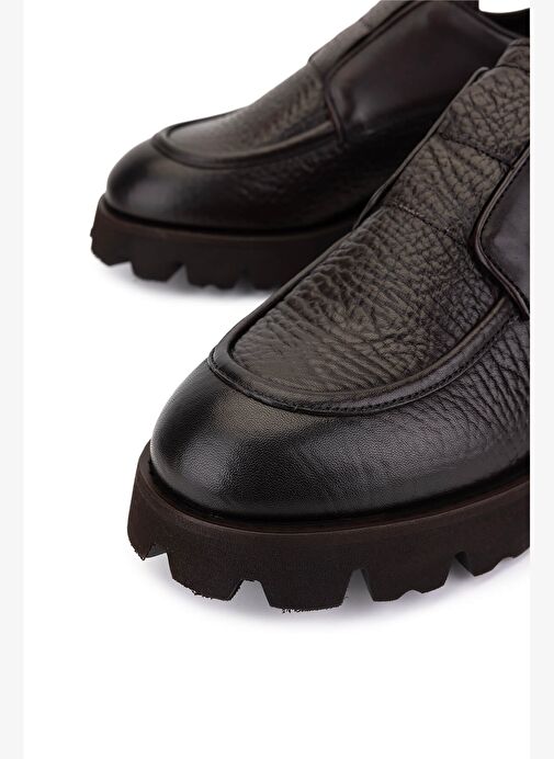 Tamer Tanca Erkek Hakiki Deri Kahverengi Casual Ayakkabı - Görsel 4