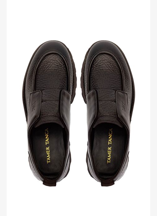 Tamer Tanca Erkek Hakiki Deri Kahverengi Casual Ayakkabı - Görsel 6