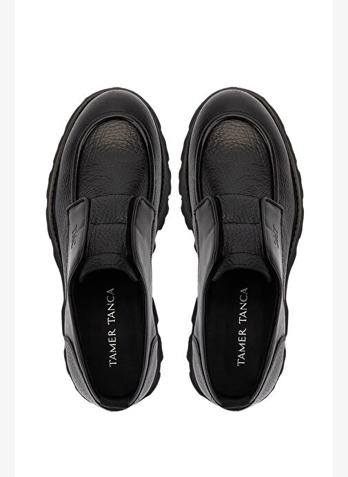 Tamer Tanca Erkek Hakiki Deri Siyah Casual Ayakkabı - Görsel 6