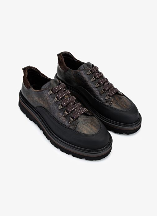 Valmenti Erkek Hakiki Deri Kahverengi Casual Ayakkabı - Görsel 3