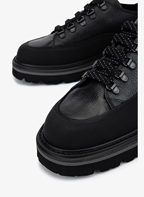 Valmenti Erkek Hakiki Deri Siyah Casual Ayakkabı - Görsel 4