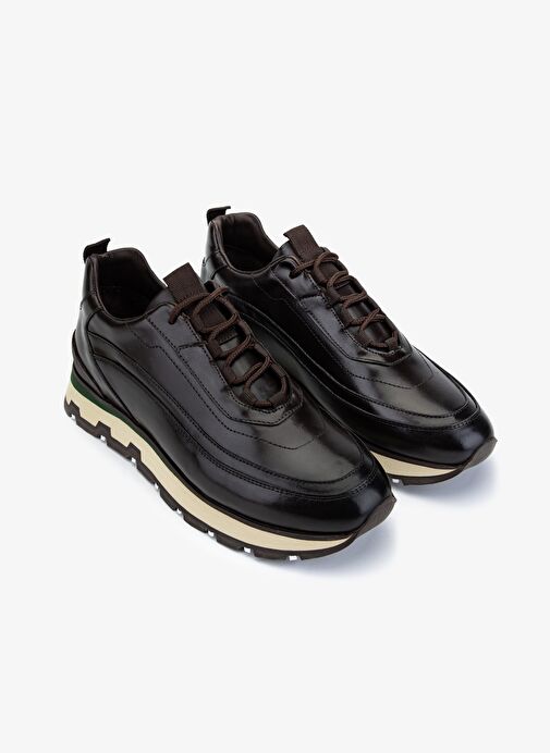 Valmenti Erkek Hakiki Deri Kahverengi Sneakers & Spor Ayakkabı - Görsel 3