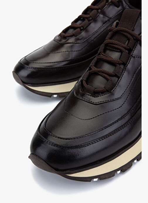 Valmenti Erkek Hakiki Deri Kahverengi Sneakers & Spor Ayakkabı - Görsel 4