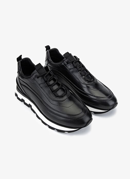 Valmenti Erkek Hakiki Deri Siyah Sneakers & Spor Ayakkabı - Görsel 3