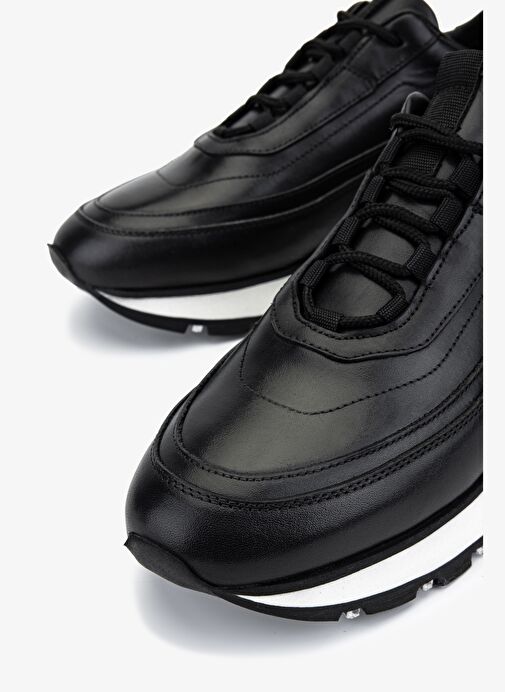 Valmenti Erkek Hakiki Deri Siyah Sneakers & Spor Ayakkabı - Görsel 4