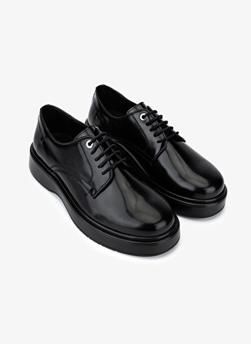 Valmenti Erkek Hakiki Deri Siyah Açma Casual Ayakkabı - Görsel 3