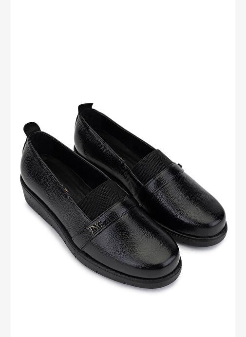 Tamer Tanca Kadın Hakiki Deri Siyah Floter Casual Ayakkabı - Görsel 3