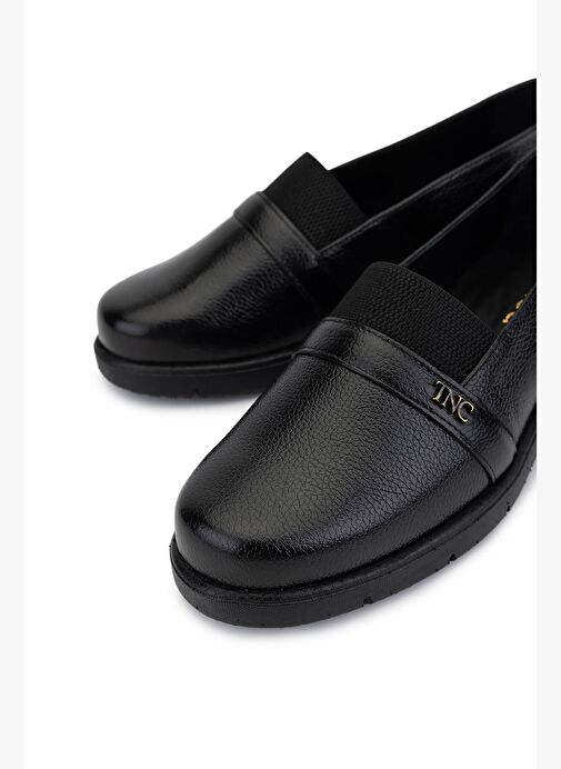 Tamer Tanca Kadın Hakiki Deri Siyah Floter Casual Ayakkabı - Görsel 4