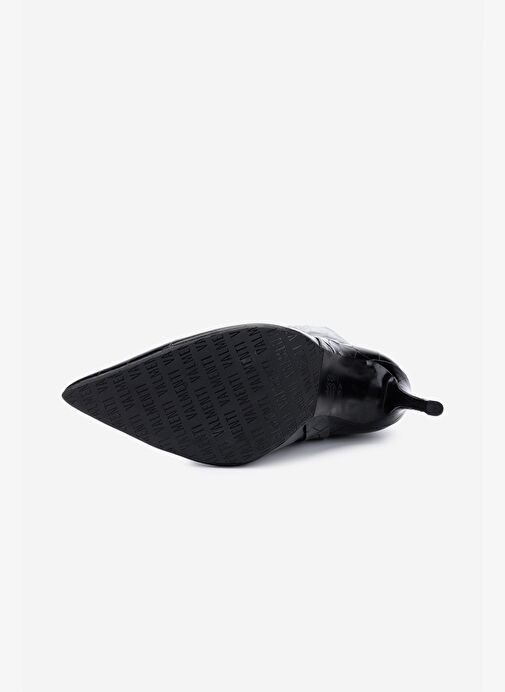 Valmenti Kadın Hakiki Deri Siyah Kroko Topuklu Çizme - Görsel 6