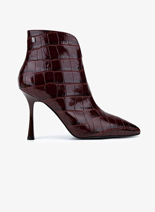 Valmenti Kadın Hakiki Deri Bordo Topuklu Bot - Görsel 2