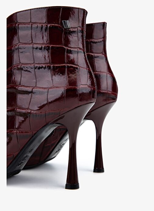 Valmenti Kadın Hakiki Deri Bordo Topuklu Bot - Görsel 6