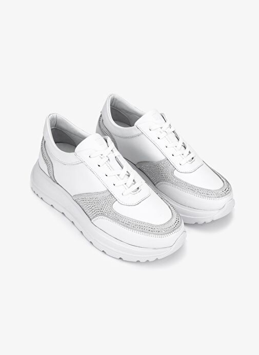 Valmenti Kadın Hakiki Deri Beyaz Sneakers & Spor Ayakkabı - Görsel 3