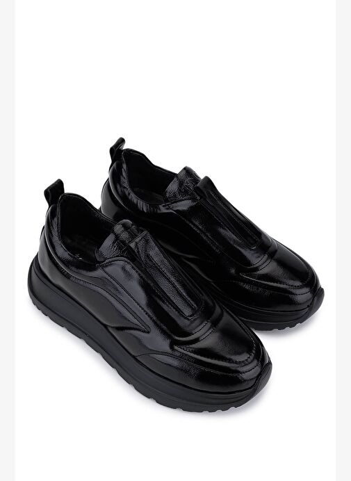 Tamer Tanca Kadın Hakiki Deri Siyah Rugan Sneakers & Spor Ayakkabı - Görsel 3