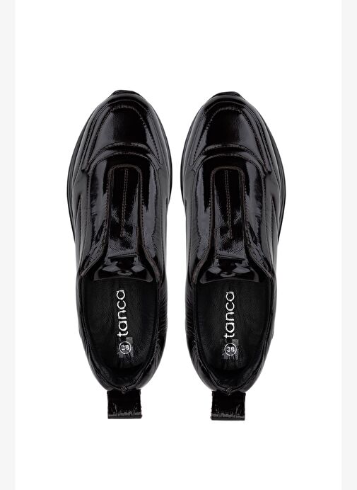 Tamer Tanca Kadın Hakiki Deri Siyah Rugan Sneakers & Spor Ayakkabı - Görsel 6