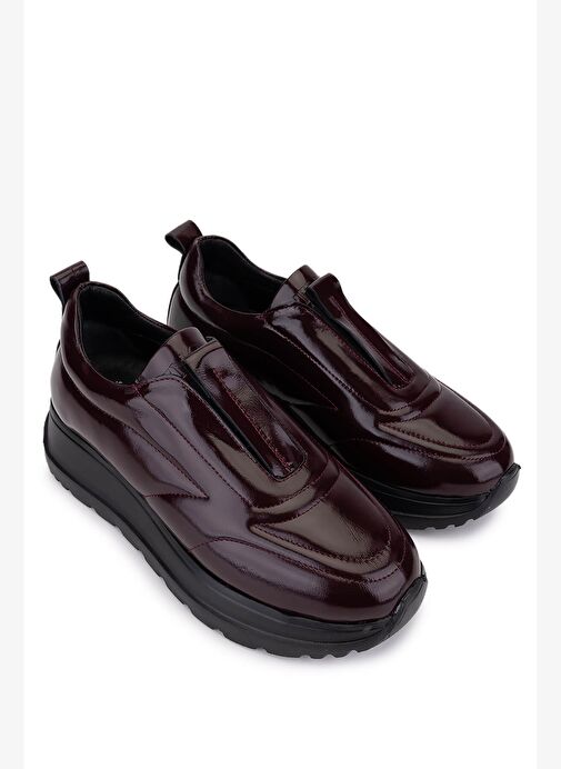 Tamer Tanca Kadın Hakiki Deri Bordo Sneakers & Spor Ayakkabı - Görsel 3