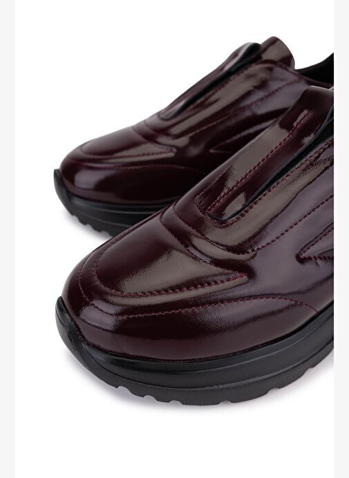 Tamer Tanca Kadın Hakiki Deri Bordo Sneakers & Spor Ayakkabı - Görsel 4