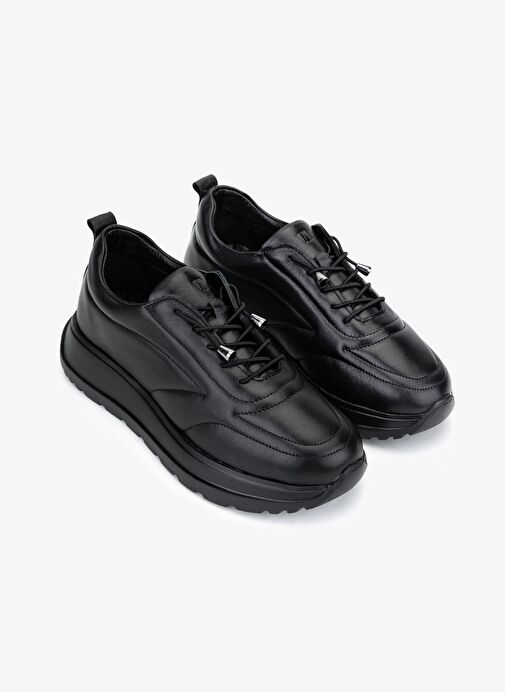 Valmenti Kadın Hakiki Deri Siyah Sneakers & Spor Ayakkabı - Görsel 3