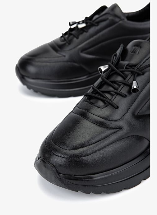 Valmenti Kadın Hakiki Deri Siyah Sneakers & Spor Ayakkabı - Görsel 4