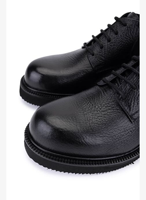 Tamer Tanca Erkek Hakiki Deri Siyah Klasik Bot - Görsel 4