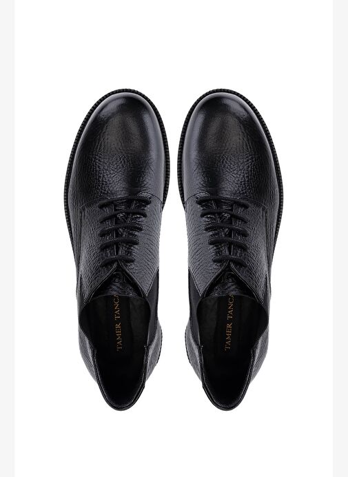 Tamer Tanca Erkek Hakiki Deri Siyah Klasik Bot - Görsel 6