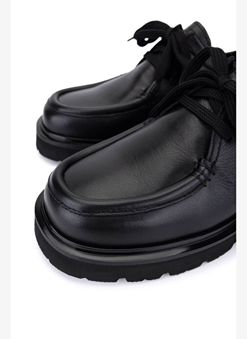 Tamer Tanca Erkek Hakiki Deri Siyah Deri Loafer Ayakkabı - Görsel 4