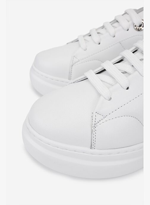 Valmenti Kadın Hakiki Deri Beyaz/Lame Sneakers & Spor Ayakkabı - Görsel 4