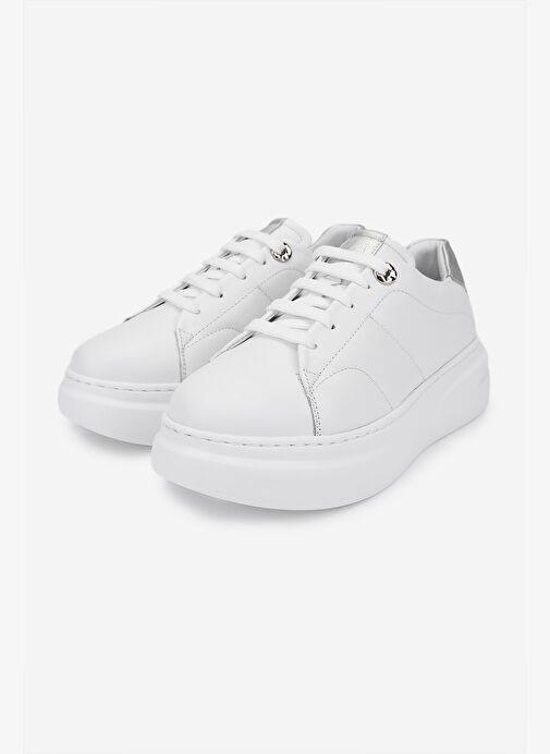 Valmenti Kadın Hakiki Deri Beyaz/Lame Sneakers & Spor Ayakkabı - Görsel 6