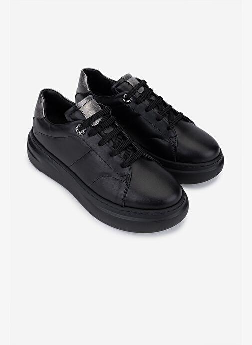 Valmenti Kadın Hakiki Deri Siyah/Antrasit Sneakers & Spor Ayakkabı - Görsel 3