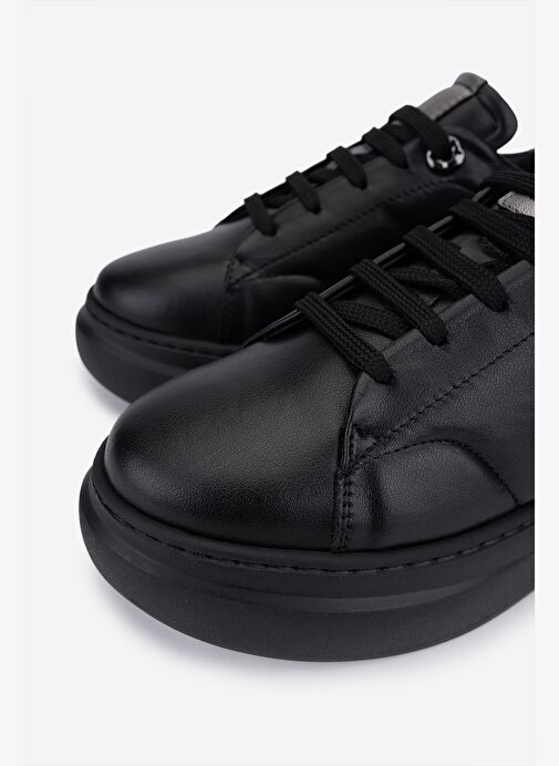 Valmenti Kadın Hakiki Deri Siyah/Antrasit Sneakers & Spor Ayakkabı - Görsel 4