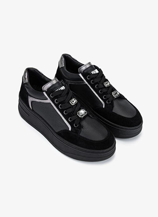 Valmenti Kadın Hakiki Deri Siyah Sneakers & Spor Ayakkabı - Görsel 3