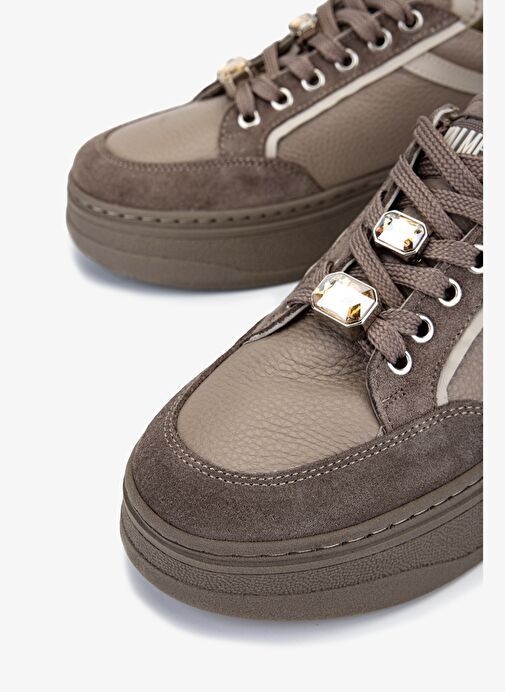 Valmenti Kadın Hakiki Deri Vizon Sneakers & Spor Ayakkabı - Görsel 4