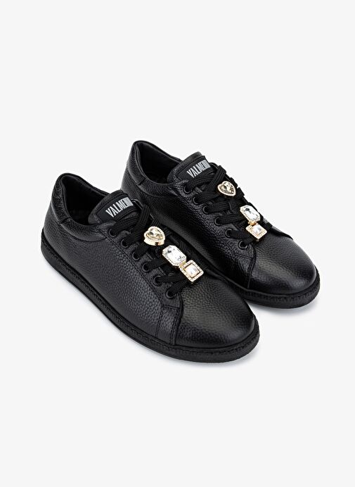 Valmenti Kadın Hakiki Deri Siyah Floter Sneakers & Spor Ayakkabı - Görsel 3