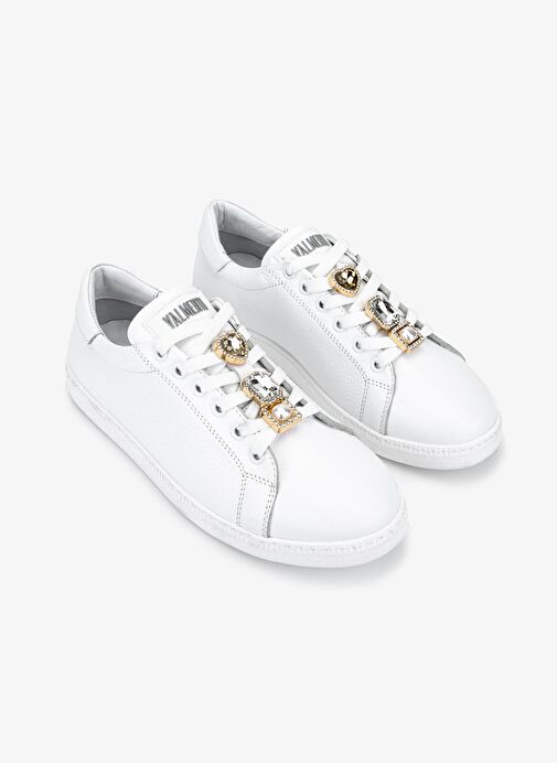 Valmenti Kadın Hakiki Deri Kırık Beyaz Sneakers & Spor Ayakkabı - Görsel 3