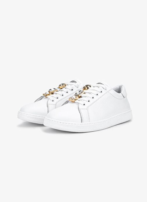 Valmenti Kadın Hakiki Deri Kırık Beyaz Sneakers & Spor Ayakkabı - Görsel 5