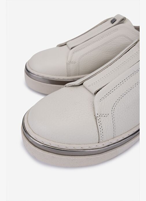 Valmenti Kadın Hakiki Deri Kırık Beyaz Sneakers & Spor Ayakkabı - Görsel 4