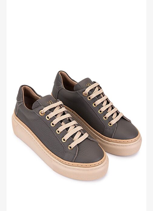 Tamer Tanca Kadın Hakiki Deri Koyu Gri Sneakers & Spor Ayakkabı - Görsel 3