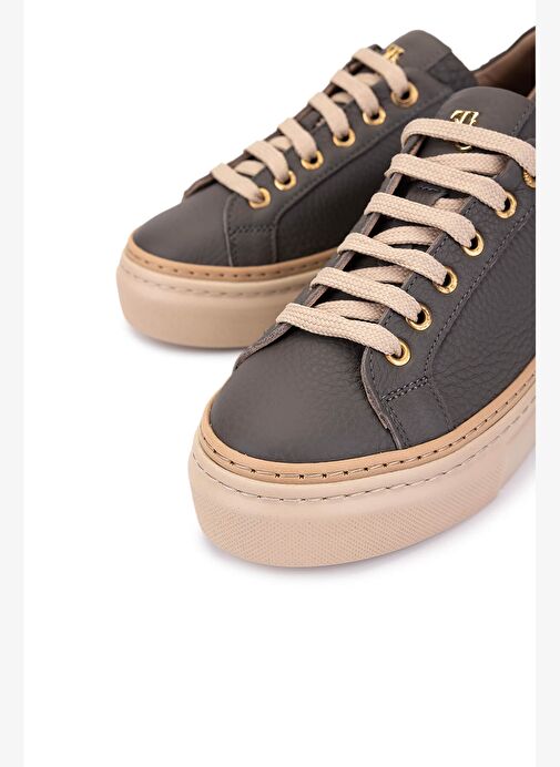 Tamer Tanca Kadın Hakiki Deri Koyu Gri Sneakers & Spor Ayakkabı - Görsel 4