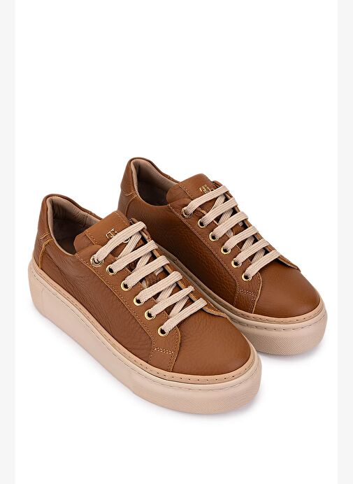 Tamer Tanca Kadın Hakiki Deri Taba Sneakers & Spor Ayakkabı - Görsel 3