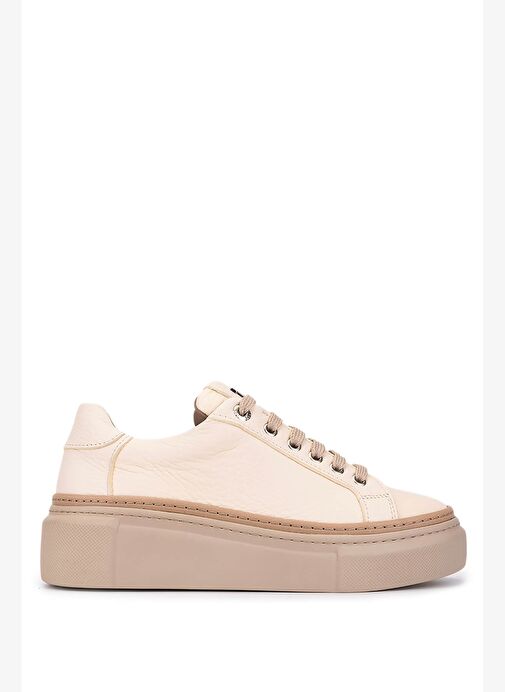 Tamer Tanca Kadın Hakiki Deri Bej Sneakers & Spor Ayakkabı - Görsel 2