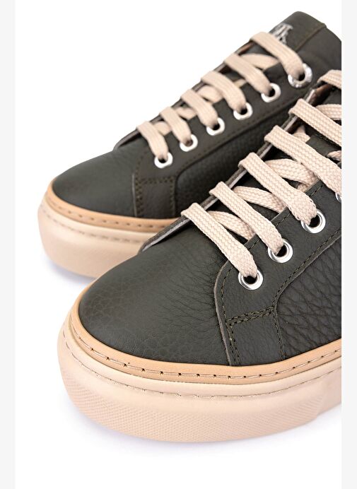 Tamer Tanca Kadın Hakiki Deri Haki Sneakers & Spor Ayakkabı - Görsel 5