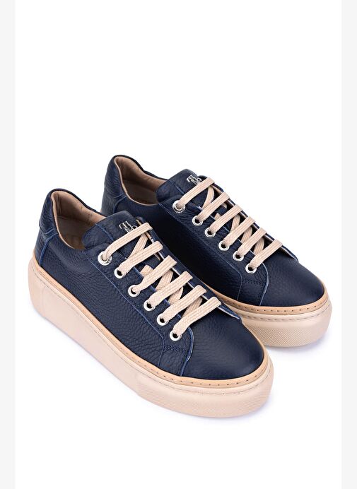 Tamer Tanca Kadın Hakiki Deri Lacivert Sneakers & Spor Ayakkabı - Görsel 3