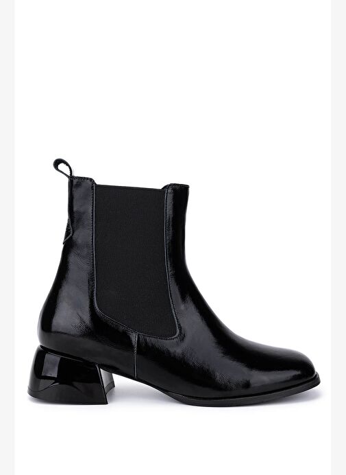 Tamer Tanca Kadın Hakiki Deri Siyah Rugan Topuklu Bot - Görsel 2