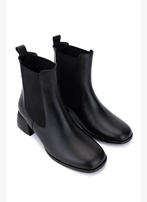 Tamer Tanca Kadın Hakiki Deri Siyah Topuklu Bot - Görsel 3