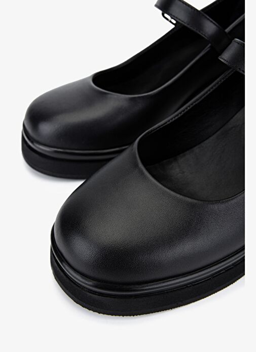 Valmenti Kadın Hakiki Deri Siyah Deri Topuklu Ayakkabı - Görsel 4