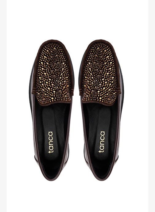 Tamer Tanca Kadın Hakiki Deri Kahverengi Loafer Ayakkabı - Görsel 6