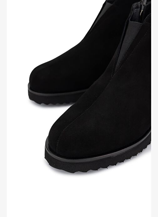 Tamer Tanca Kadın Hakiki Deri Siyah Süet Casual Bot - Görsel 4