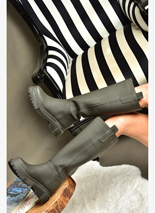 Fox Shoes Fox Shoes R973201109 Füme Kalın Tabanlı Kadın Çizme Bot | Boyner Füme - 6. görsel