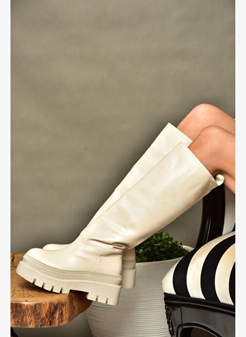 R726947009 Ten Kalın Tabanlı Kadın Çizme - Görsel 3