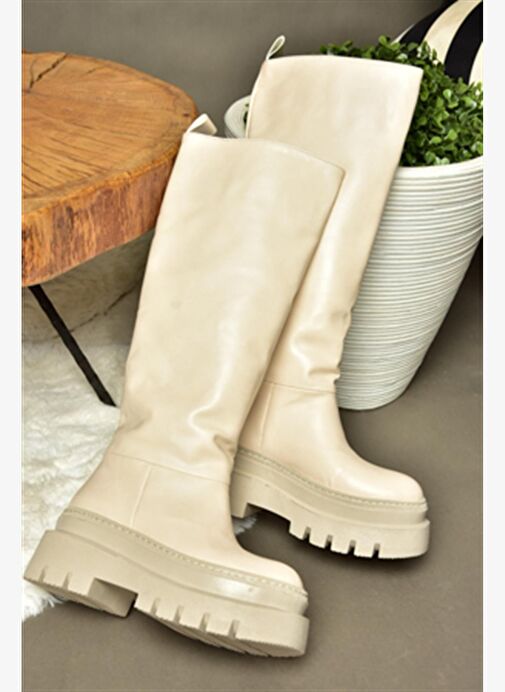 R726947009 Ten Kalın Tabanlı Kadın Çizme - Görsel 7