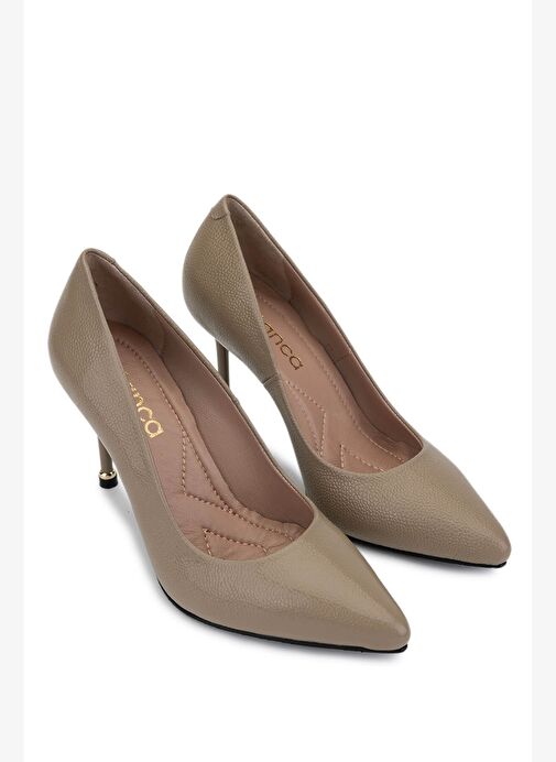 Tamer Tanca Kadın Hakiki Deri Vizon Rugan Topuklu Ayakkabı - Görsel 3